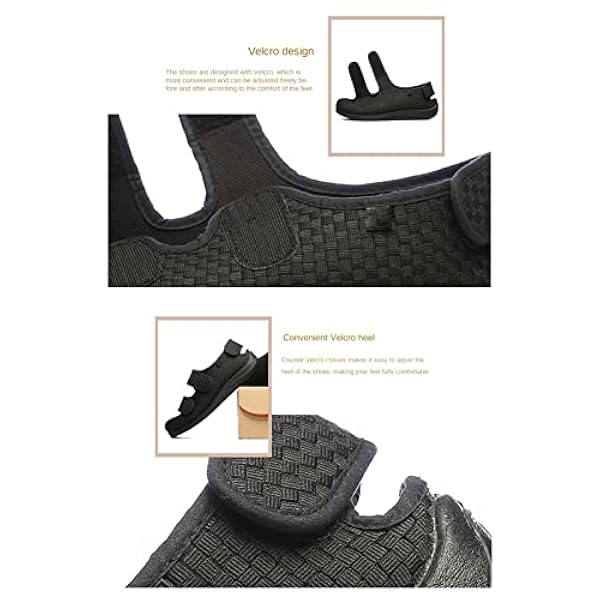 EIASER Zapatillas para Diabéticos Hombres, Calzado Ortopédico Extra Ancho, Zapatos Antideslizantes para Caminar para Ancianos con Cierre Ajustable para Ancianos Zapatos,Café,41EU